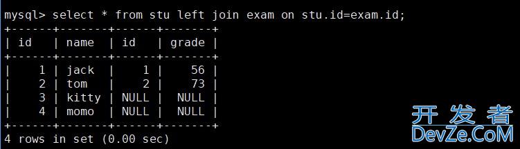 MySQL中表的内连和外连详解