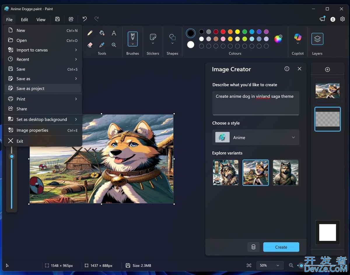 Win11自带画图应用新增.paint文件格式: 支持可编辑保存
