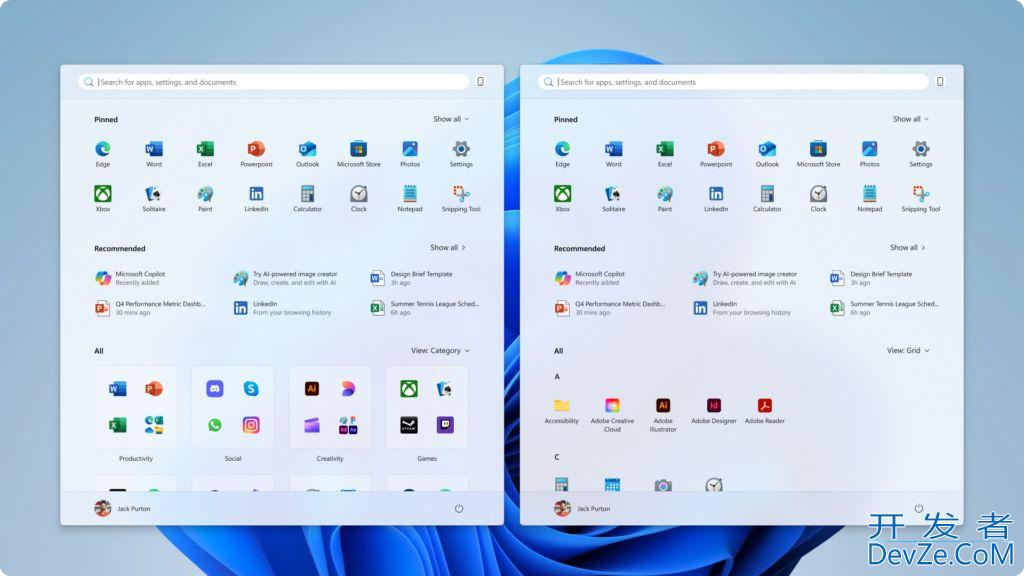 Win11 Canary 27965预览版推送:开始菜单全面革新