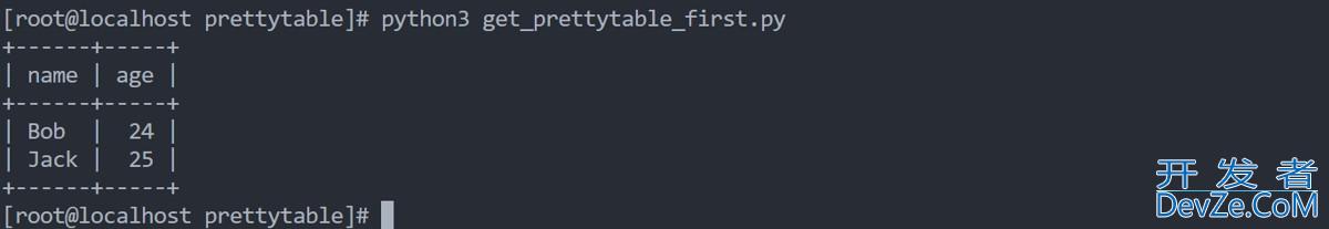 Python的PrettyTable模块的方法实现