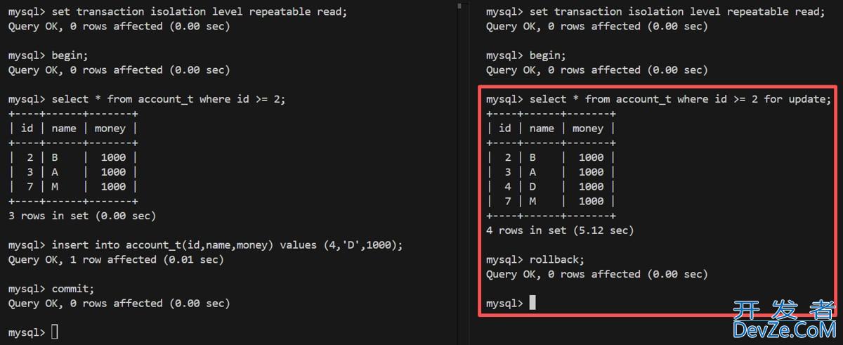 MySQL的事务机制与并发读异常示例详解