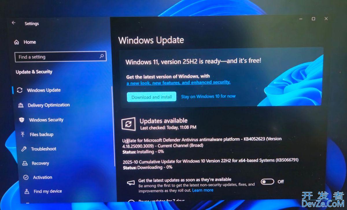 一键升级! 微软简化 Win10 升级流程直接推送win11 25H2 版本