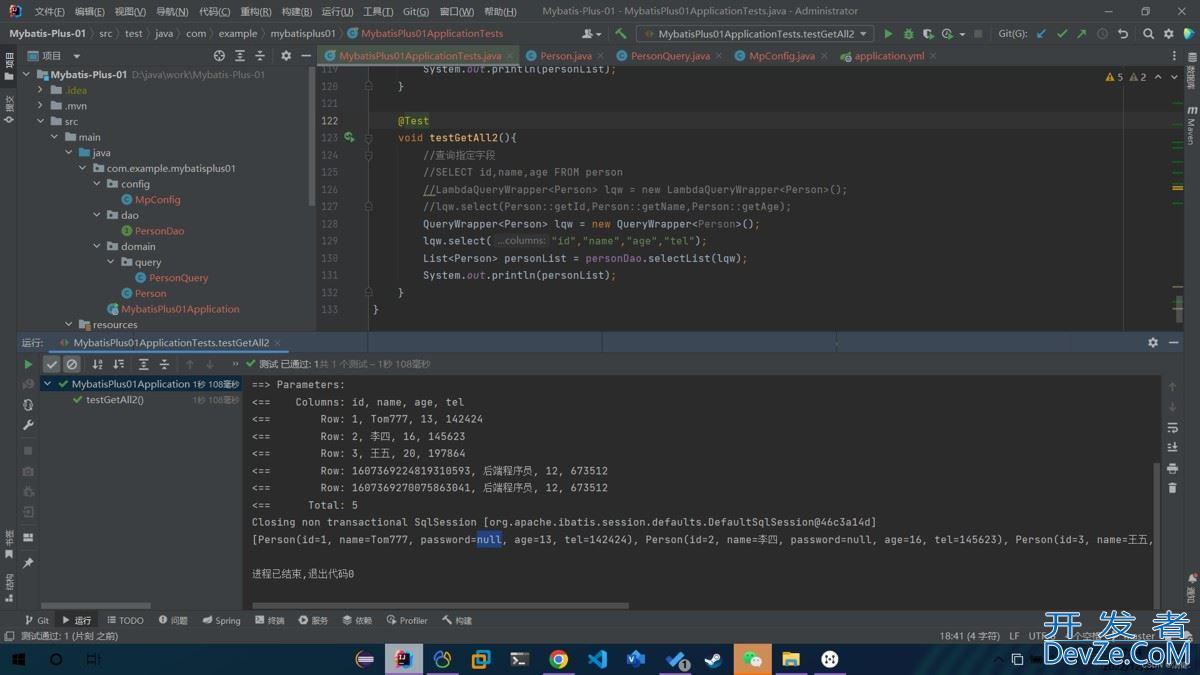Mybatis-Plus查询投影与查询条件设置过程 Mybatis-Plus查询投影与查询条件设置过程